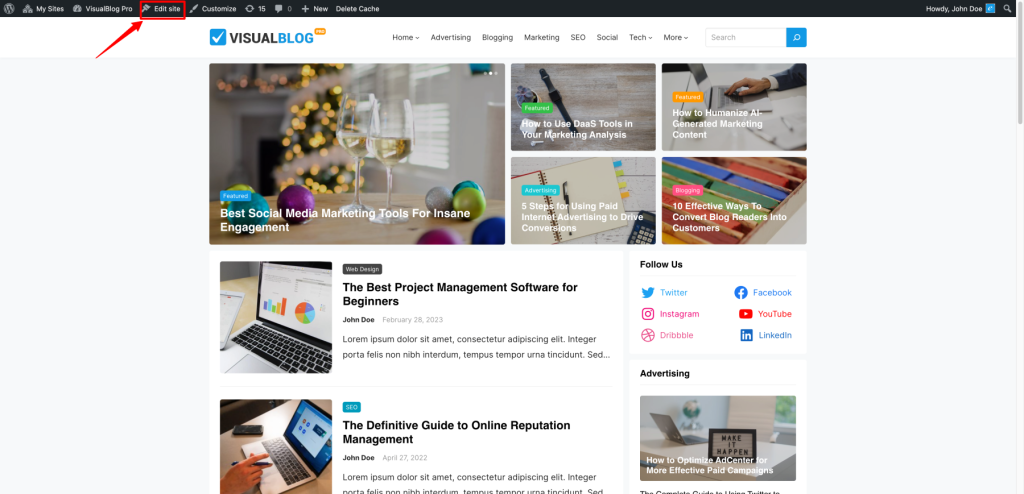VisualBlog Pro Theme Documentation - WPEnjoy